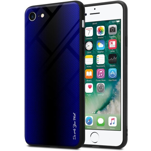Cadorabo Ohišje, združljiv z Apple - Stripe Optics v kobaltu vijolični - zaščitni pokrov iz silikona TPU in hrbta iz kaljenega stekla, (20570877) Cene