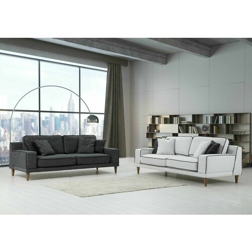 Atelier Del Sofa noir 3+3 - ares white, dark grey ares whitedark grey sofa set Slike