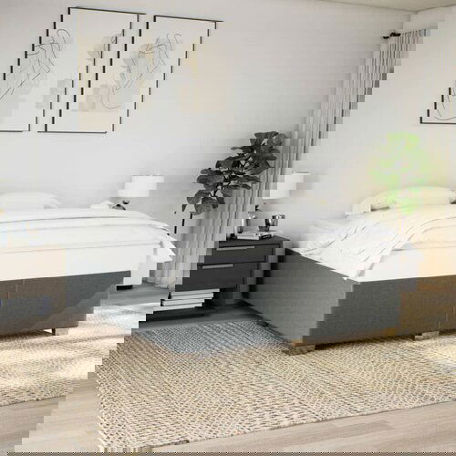  The Living Store Posteljni okvir brez vzmetnice temno siv 200x200 cm blago - Posteljni Okvir, (21457901) Slike