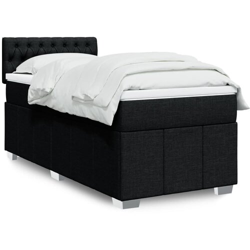  Box spring krevet s madracem crni 80 x 200 cm od tkanine Cijene