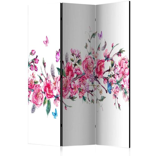  Paravan u 3 dijela - Flowers and Butterflies [Room Dividers] 135x172 Slike