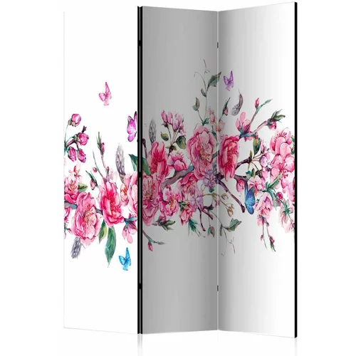  Paravan u 3 dijela - Flowers and Butterflies [Room Dividers] 135x172