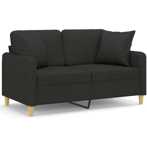 Maison Chic kavč - Sofa - Kanape dvosed z blazinami črn 120 cm blago, (21727283) Slike