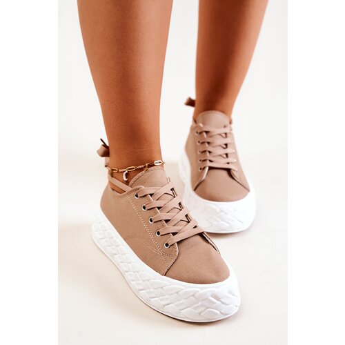 Boto Sneakers On A Massive Platform Beige Suzane Slike