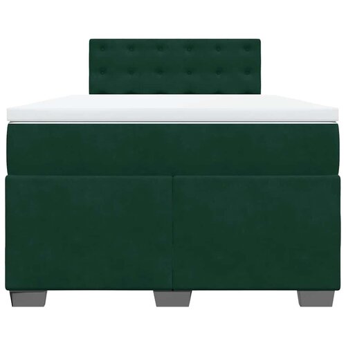 VidaXL Krevet s oprugama i madracem tamnozeleni 140x190 cm bar&amp;scaron;unasti Slike