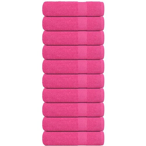 VidaXL Ručnici za kupanje 10 kom ružičasti 100x150cm 360gsm 100% pamuk Slike