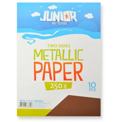 Junior jolly Metallic Paper, papir metalik, A4, 250g, 10K, odaberite nijansu Braon Slike