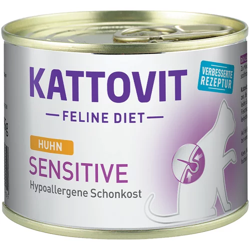 Kattovit Sensitive - 24 x 185 g Piščanec