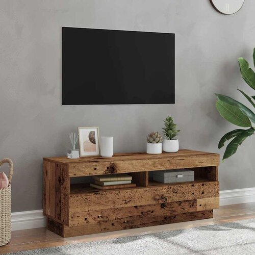 TV ormarić LED boja drva 100x35x40 cm konstruirano drvo Cijene