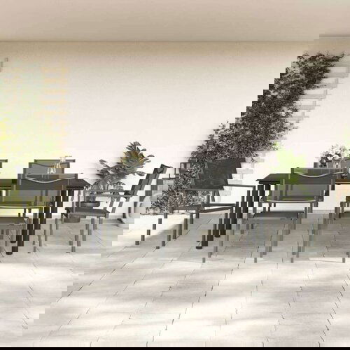  Vrtna sedežna garnitura 7-delna črno jeklo in textilene, (20795828) Slike