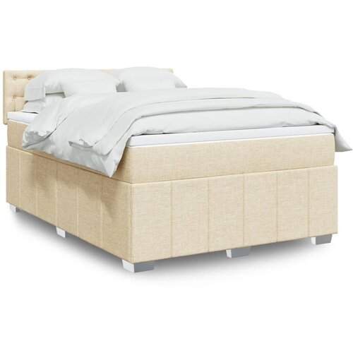 vidaXL Krevet s oprugama i madracem krem 140 x 190 cm od tkanine Cijene