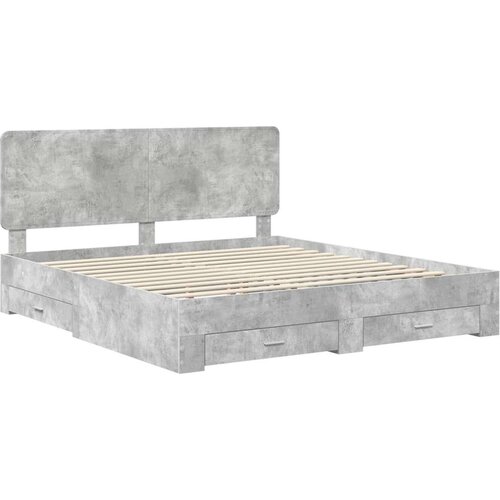  Okvir za krevet s uzglavljem Betonski sivi 200 x 200 cm Slike