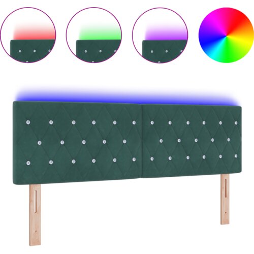  LED Uzglavlje Kristalno Dugme Uzorak Tamnozeleno 80 cm Bar&amp;scaron;un Slike