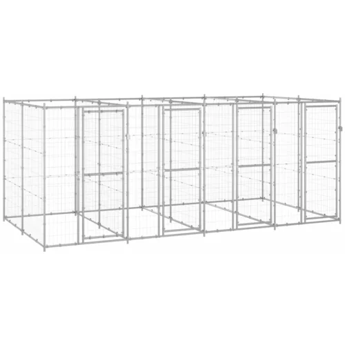 vidaXL vanjski kavez za pse od pocinčanog čelika 9,68 m²