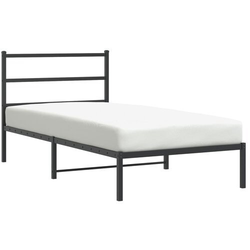 Maison Chic Kovinski Postelja za odrasle - Posteljni Okvir z vzglavjem črn 100x190 cm, (22080655) Cene