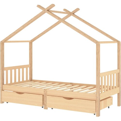 Maison Chic Otro&amp;scaron;ki Postelja za odrasle - Posteljni Okvir s predali trdna borovina 90x200 cm, (22082044) Slike