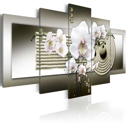  Slika - Orchid and zen garden in grey 100x50 Cijene