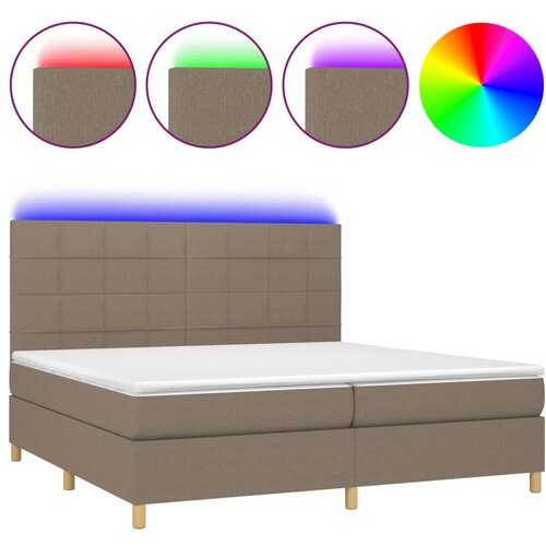 Maison Chic Box spring postelja - Vzmetna postelja z vzmetnico LED taupe 200x200 cm blago SL22533, (21891642) Cene
