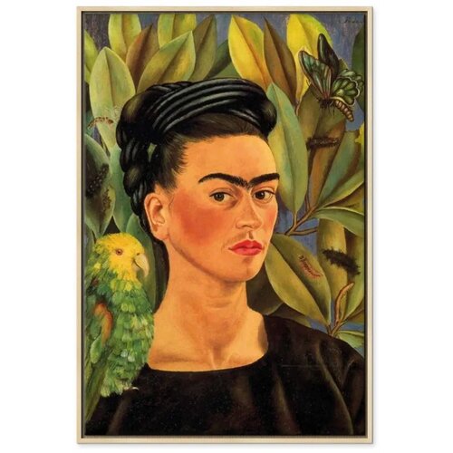  Slika - Frida Kahlo &amp;ndash; Self-Portrait with Bonito 80x120 U prirodnom drvenom okviru Slike