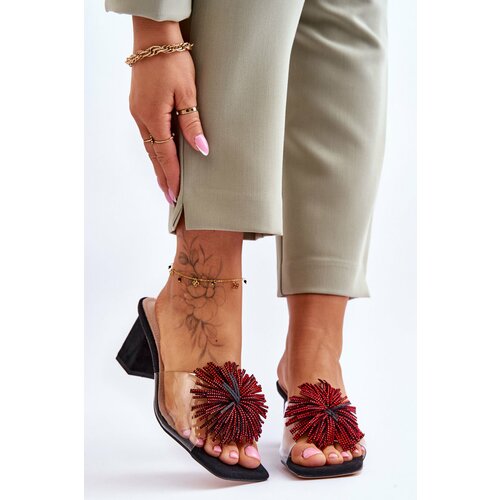 Kesi Fashionable transparent high heel slippers S.Barski KV-AP658-1 Black Cene