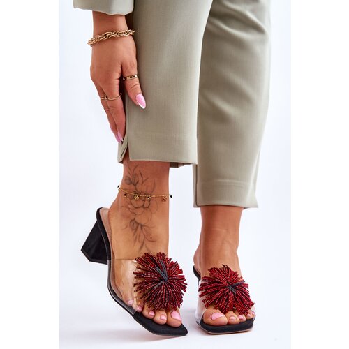 Kesi Fashionable transparent high heel slippers S.Barski KV-AP658-1 Black Slike