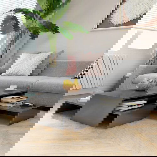 vidaXL Komplet klubskih mizic visok sijaj sive barve 100x100x26,5 cm, (20625517) Cene
