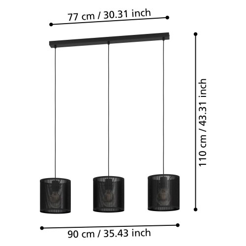 Eglo 43796 - visilica na kablu manby 3xE27/40W/230V Slike