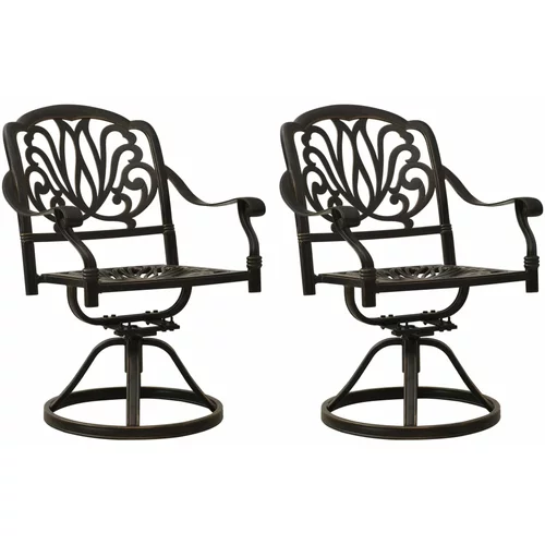  Okretne vrtne stolice od lijevanog aluminija 2 kom brončane