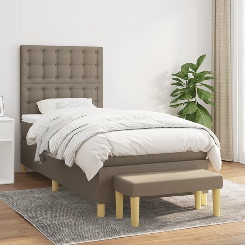 The Living Store Box spring postelja z vzmetnico taupe 90x200 cm blago - Box Spring Postelja, (21513152) Slike