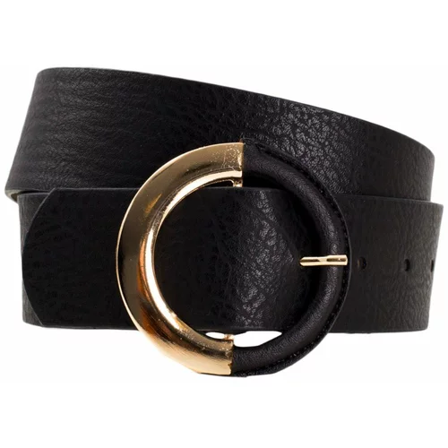 Fashion Hunters Black belt with round buckle OH BELLA