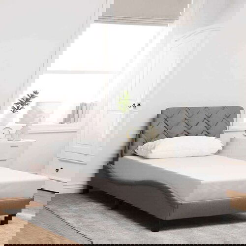  posteljni okvir brez vzmetnice Taupe 90x200cm Tkanina, (22012048) Slike