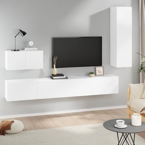 vidaXL 4-dijelni set TV ormarića bijeli od konstruiranog drva Cene