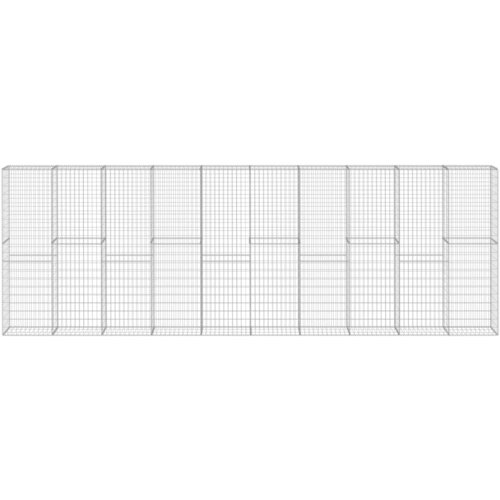 vidaXL Gabionska stena s pokrovi pocinkano jeklo 600x30x200 cm, (21027487) Cene