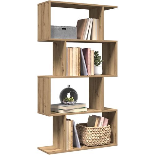 Pregrada regal za knjige 4 razina hrast 70x24x129 cm drveni Cijene