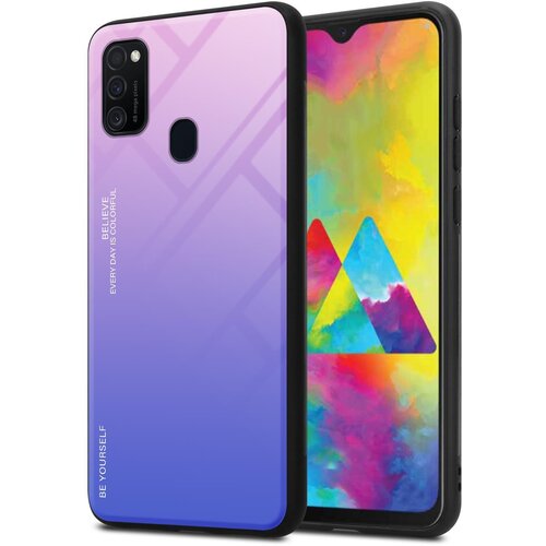 Cadorabo Ohišje, združljiv s Samsungom v roza - modri - dvobarvni zaščitni pokrov iz silikona TPU in hrbta iz kaljenega stekla, (20572302) Cene