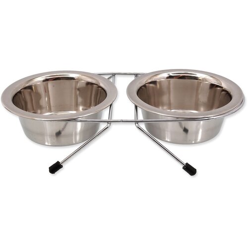 Plaček Pet Products Set posuda s postoljem od nehrđajućeg čelika za pse ø 13 cm Dog Fantasy – Cijene