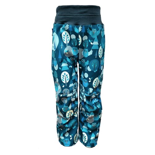 Kukadloo Children&amp;#039;s softshell pants - kerosene - blue owls Slike
