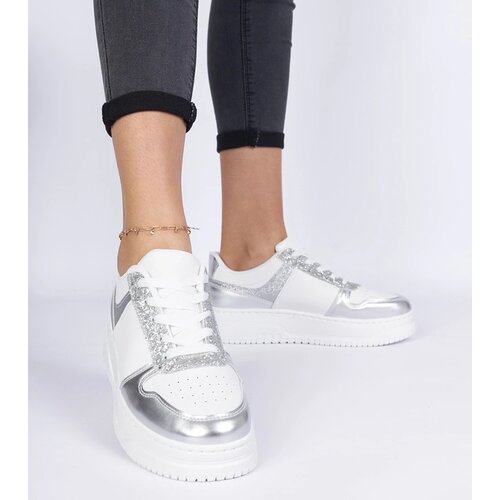 D/CEO marka niezdefiniowana Silver women&amp;#039;s sneakers with a thick sole Dolla Slike