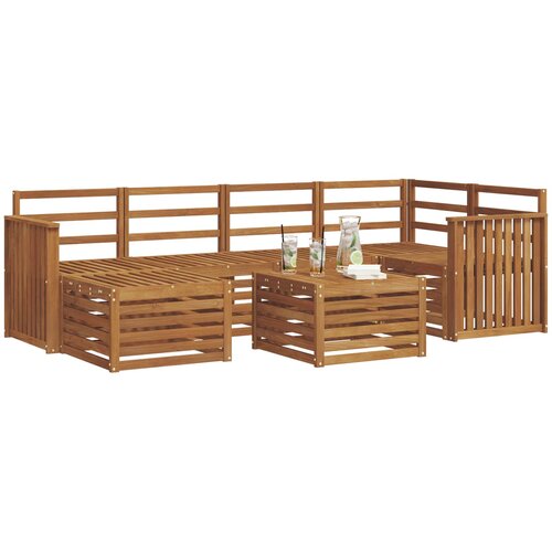  Set vanjskih sofa 7 kom. Prirodna Poliester Slike