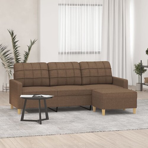 VidaXL Trosed s stolčkom za noge rjav 180 cm blago Slike