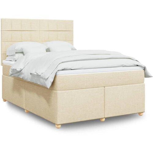  Krevet s oprugama i madracem krem 160x200 cm od tkanine Cijene