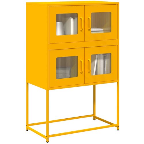 vidaXL Highboard Gorčično rumena 68x39x107 cm Jeklo Cene