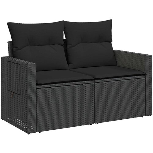  Set sofe 7 kom. Crna 234 x 234 x 85 cm Poli Rattan i čelik Slike