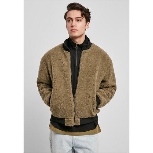 Urban Classics Plus Size Box Sherpa Jacket tiniolive Cene