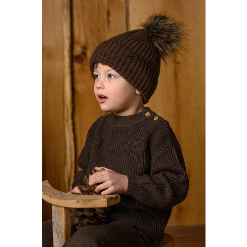 Jamiks Dječja kapa s dodatkom vune COLD II boja: smeđa