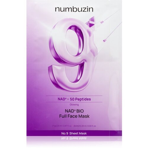Numbuzin No. 9 NAD Bio Lifting-sil Full Face Mask učvrstitvena kolagenska maska s peptidi 4 kos Slike