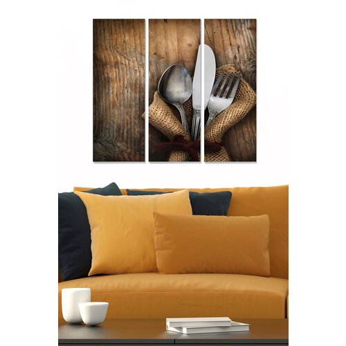 Wallity MDF1195621 Multicolor Decorative MDF Painting (3 Pieces) Cene