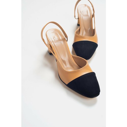 LuviShoes Skin Toning Black Suede Women's Heeled Shoes Slike