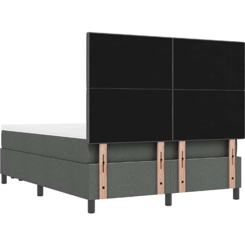  Krevet s čvrstim podupiračem i du&amp;scaron;ekom tamnosiva 140x200 cm tkanina Slike