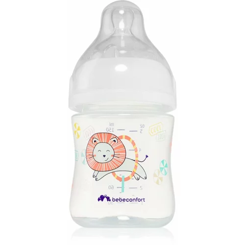 Bebe Confort Emotion White steklenička za dojenčke Lion 0-6 m 150 ml